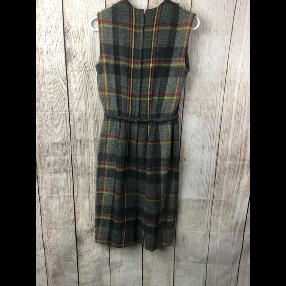 Vintage plaid mod wool dress - Picture 2 of 5